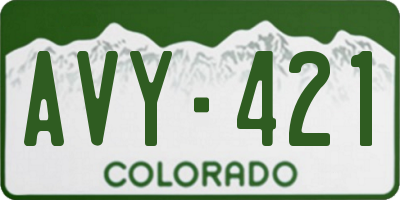 CO license plate AVY421