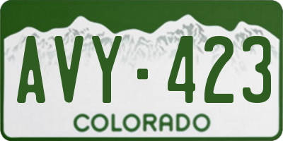 CO license plate AVY423