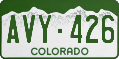 CO license plate AVY426