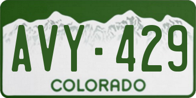 CO license plate AVY429