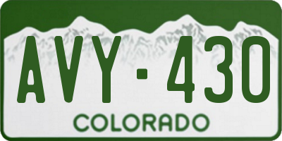 CO license plate AVY430