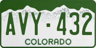 CO license plate AVY432