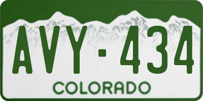 CO license plate AVY434