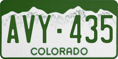 CO license plate AVY435