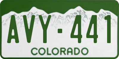 CO license plate AVY441