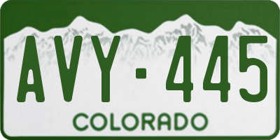 CO license plate AVY445