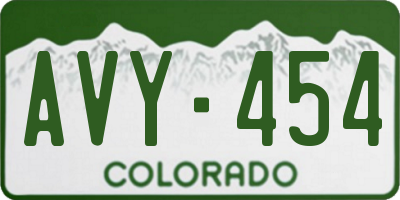 CO license plate AVY454
