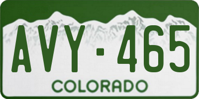 CO license plate AVY465