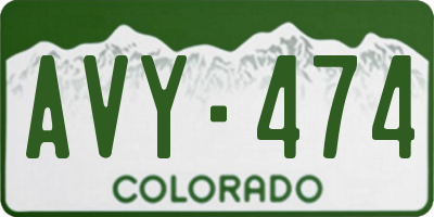 CO license plate AVY474