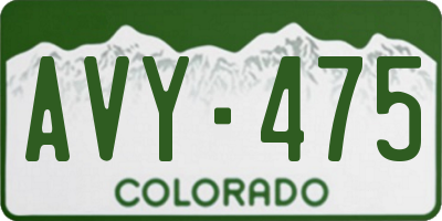 CO license plate AVY475