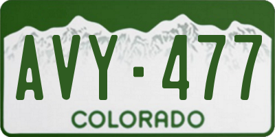 CO license plate AVY477