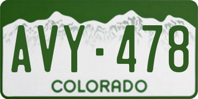 CO license plate AVY478
