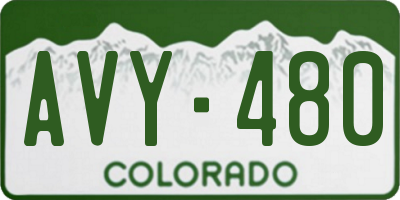 CO license plate AVY480