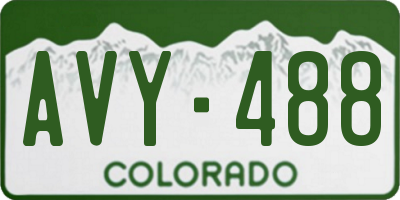 CO license plate AVY488