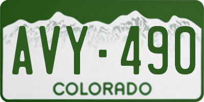 CO license plate AVY490