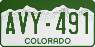 CO license plate AVY491