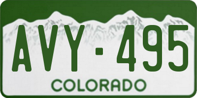 CO license plate AVY495