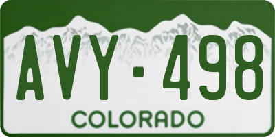 CO license plate AVY498