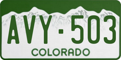 CO license plate AVY503