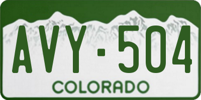 CO license plate AVY504