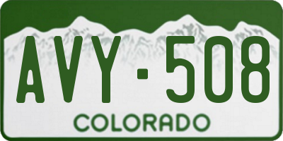 CO license plate AVY508