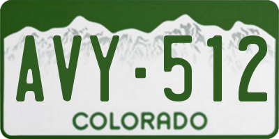 CO license plate AVY512