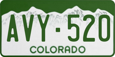 CO license plate AVY520