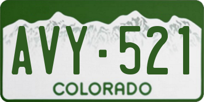 CO license plate AVY521