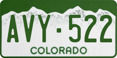 CO license plate AVY522
