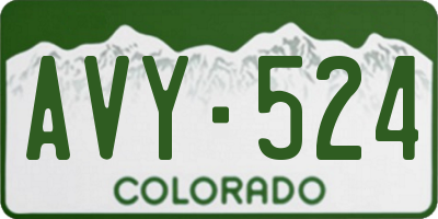 CO license plate AVY524