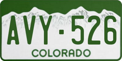 CO license plate AVY526