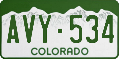 CO license plate AVY534