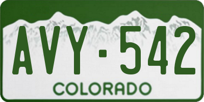 CO license plate AVY542