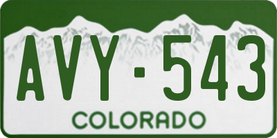 CO license plate AVY543