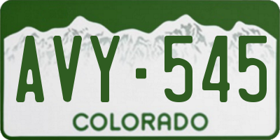 CO license plate AVY545