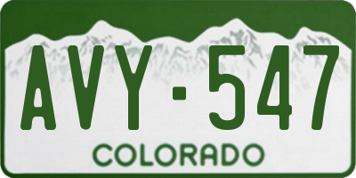 CO license plate AVY547