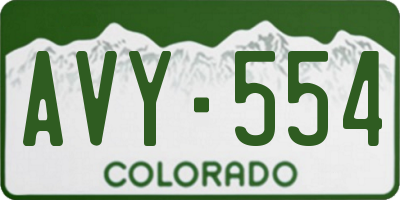 CO license plate AVY554