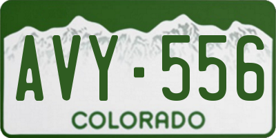 CO license plate AVY556