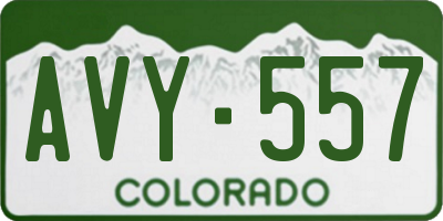 CO license plate AVY557