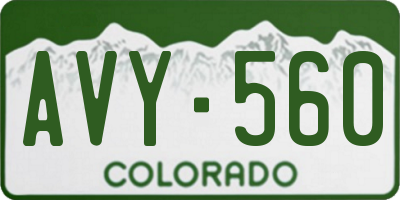 CO license plate AVY560