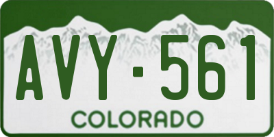 CO license plate AVY561