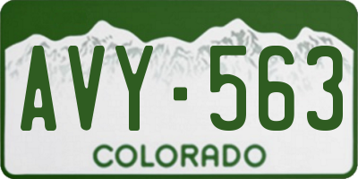 CO license plate AVY563