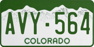 CO license plate AVY564