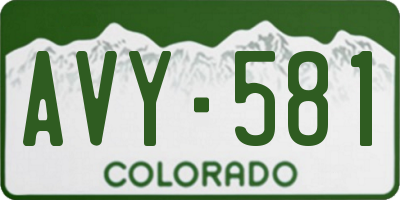 CO license plate AVY581