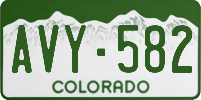 CO license plate AVY582
