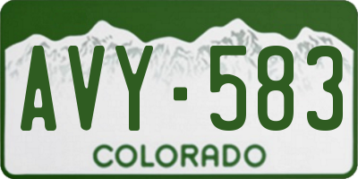 CO license plate AVY583
