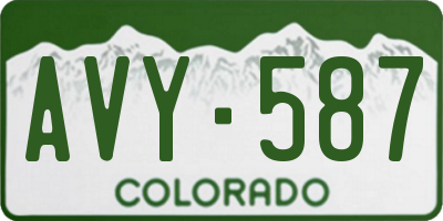 CO license plate AVY587