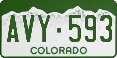 CO license plate AVY593