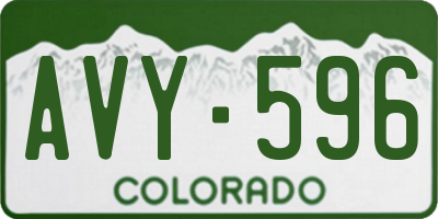 CO license plate AVY596
