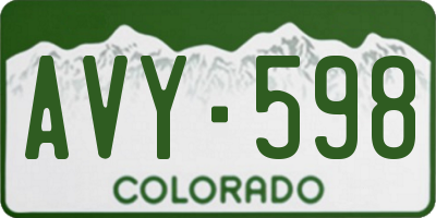 CO license plate AVY598